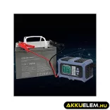 Qoltec Intelligens Akkumulátor töltő, Javitó + Teszter funkcióval 12V 6A LCD kijelző AGM LiFePO4 GEL