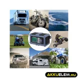 Qoltec Intelligens Akkumulátor töltő, Javitó + Teszter funkcióval 12V 6A LCD kijelző AGM LiFePO4 GEL