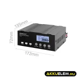 Qoltec Intelligens Akkumulátor töltő, 12V + 12.6V + 24V LCD kijelzős AGM, GEL, LiFePO4