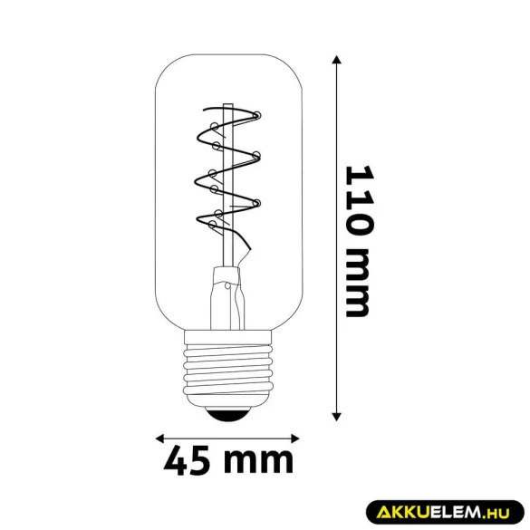 Avide LED-izzó Soft Filament T45 4.5W E27 EW 2700K