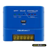 Qoltec 12V/24V 15A MPPT Napelem Töltésvezérlő USB