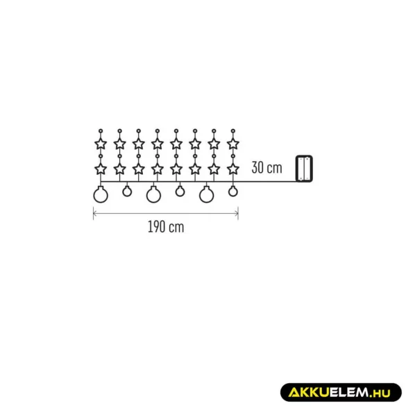 Ünnepi fényfüzér DCGW11 ARANY GOLYÓ 20Led 2AA MELEGFÉNYŰ