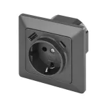 Aljzat, 1*USB-A, 1*USB-C  16A max A6000.7 Antracit
