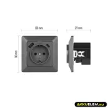 Aljzat, 1*USB-A, 1*USB-C  16A max A6000.7 Antracit