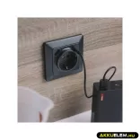 Aljzat, 1*USB-A, 1*USB-C  16A max A6000.7 Antracit