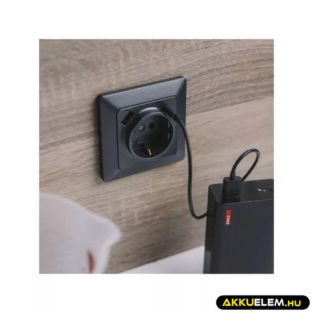 Aljzat, 1*USB-A, 1*USB-C  16A max A6000.7 Antracit