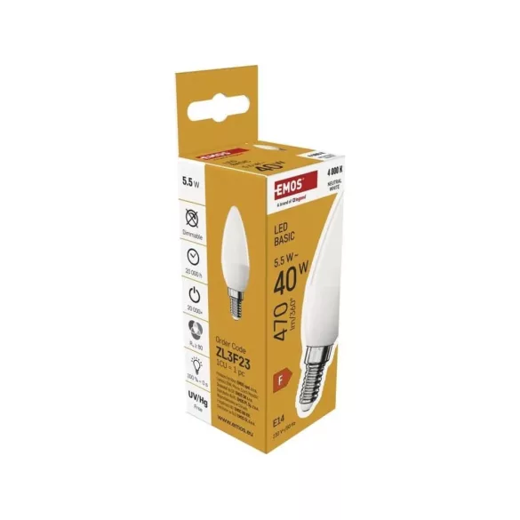 Classic LED-izzó E14 gyertya 5.5W (40W) 470lm NW Led 4000K