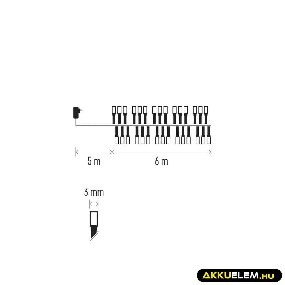 Karácsonyi füzér 300Led 6 +5m kül/bel színes időzítős