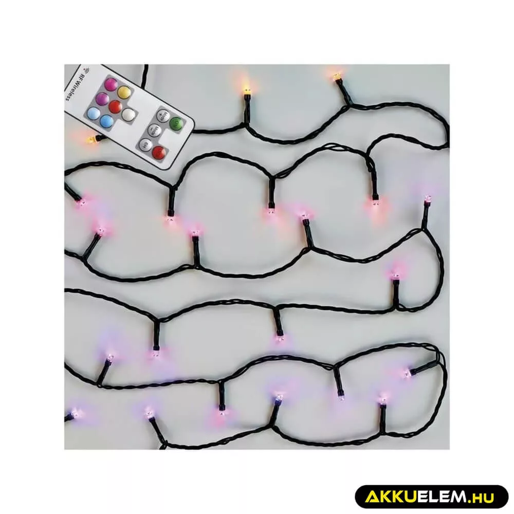 Karácsonyi 10 +3m szines fényfüzér 96Led IP44 (170cm-es fára) TÁVIRÁNYÍTÓ