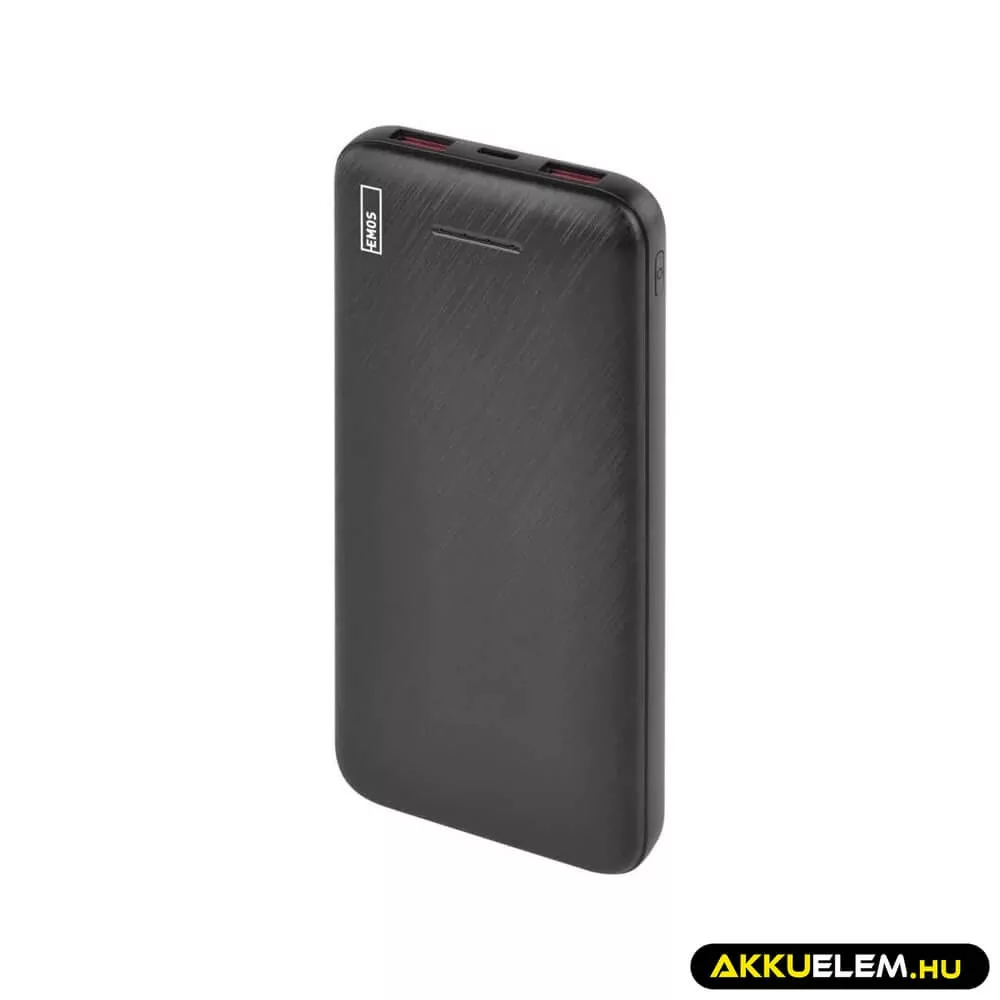 Powerbank 10000mAh 22,5W LED kijelzővel fekete 1*USB-C 2*USB-A