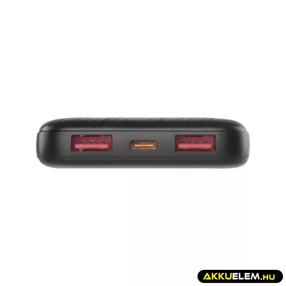 Powerbank 10000mAh 22,5W LED kijelzővel fekete 1*USB-C 2*USB-A