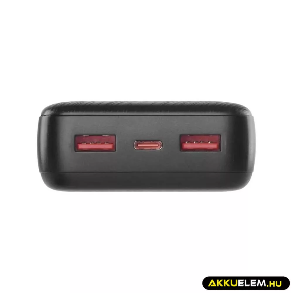Powerbank 20000mAh 22,5W LED kijelzővel fekete 1*USB-C 2*USB-A