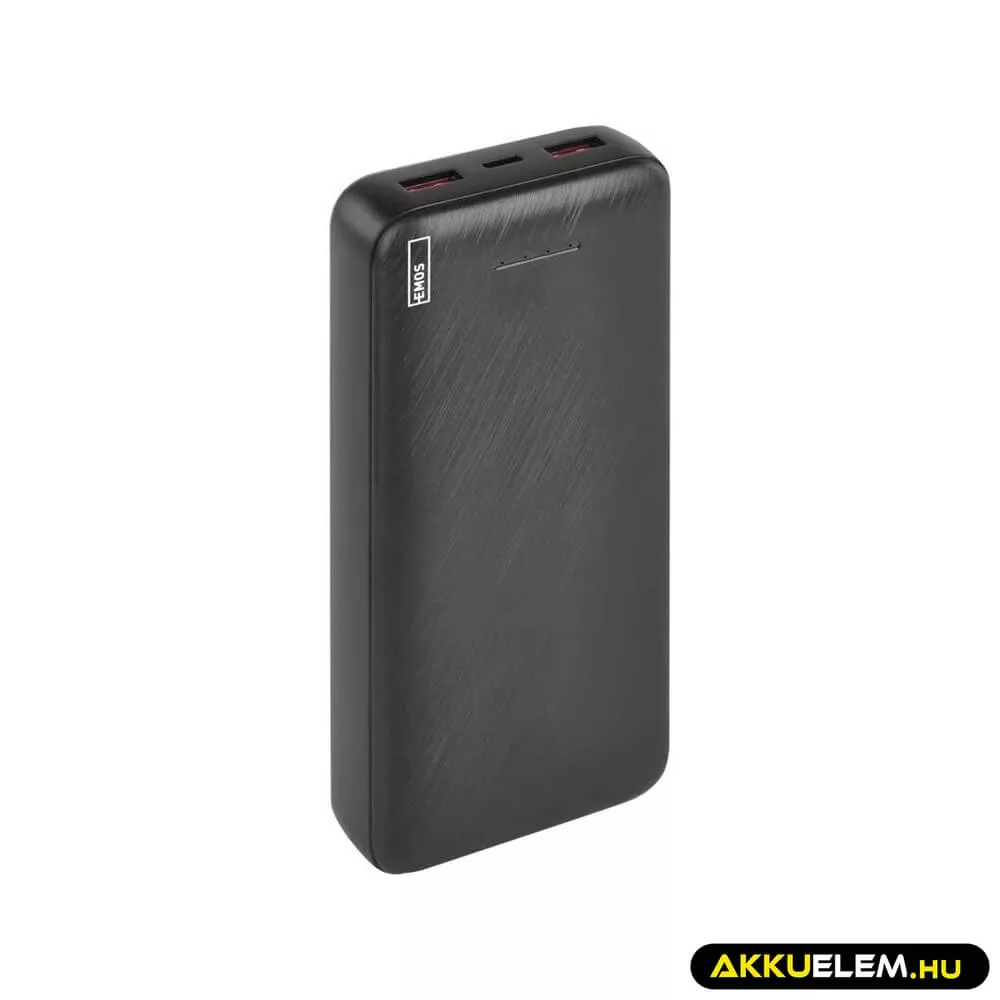 Powerbank 20000mAh 22,5W LED kijelzővel fekete 1*USB-C 2*USB-A
