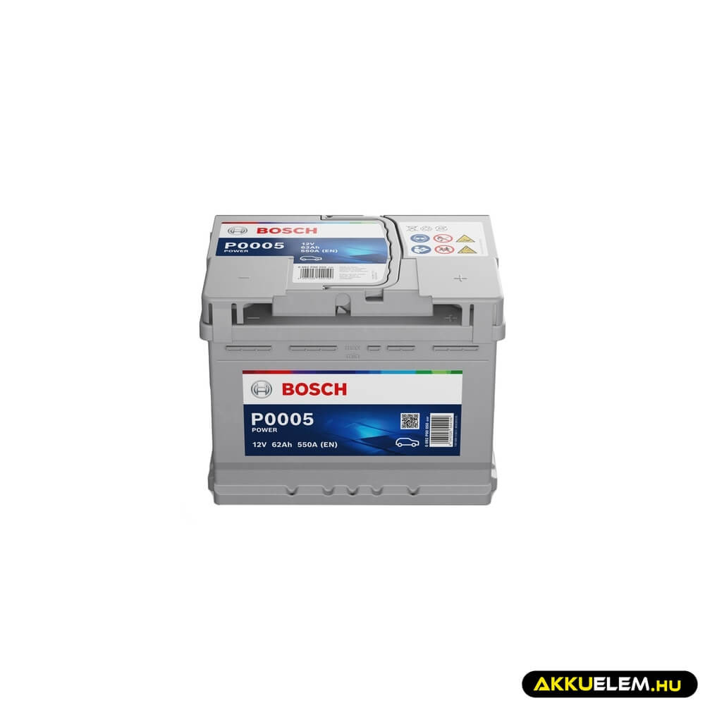 Bosch P0005 12V 62 Ah 550A JOBB+ autó akkumulátor