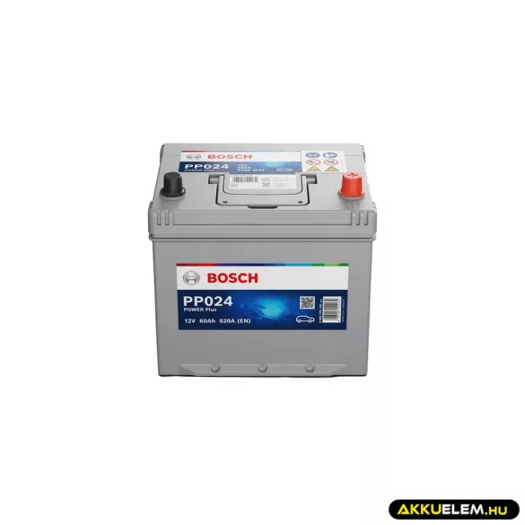 Bosch PP024 12V 60Ah 520A JOBB+ ASIA autó akkumulátor