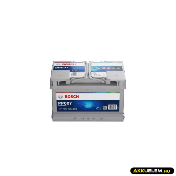 Bosch PP007 12V 72 Ah 720A JOBB+ autó akkumulátor