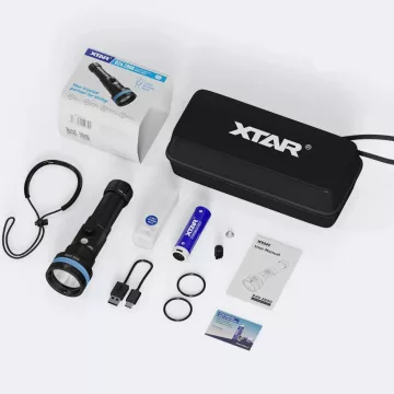   Xtar D26 Whale 2800 lum búvárlámpa + 21700 5000mAh akku szett