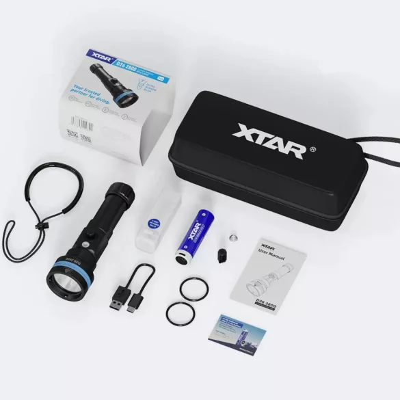 Xtar D26 Whale 2800 lum búvárlámpa + 21700 5000mAh akku szett