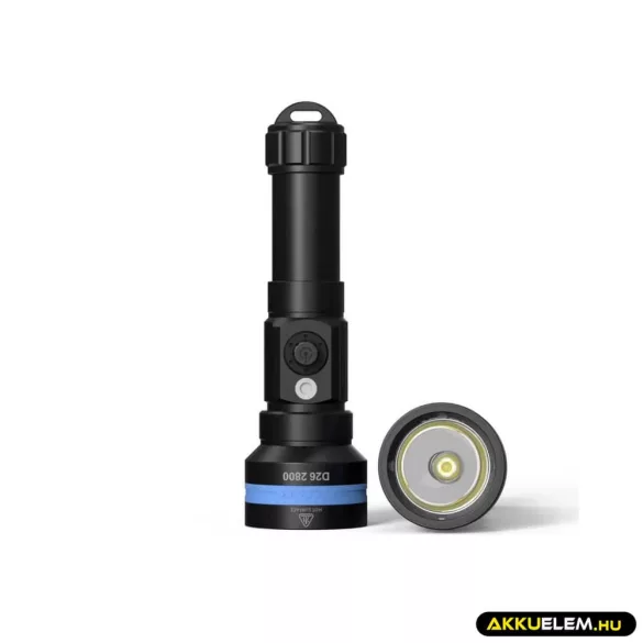 Xtar D26 Whale 2800 lum búvárlámpa + 21700 5000mAh akku szett