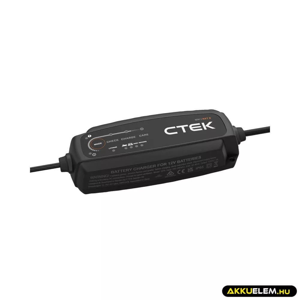   CTEK NXT5 autó akkumulátor tölto 12V 5A ólom, AGM, lítium 40-659