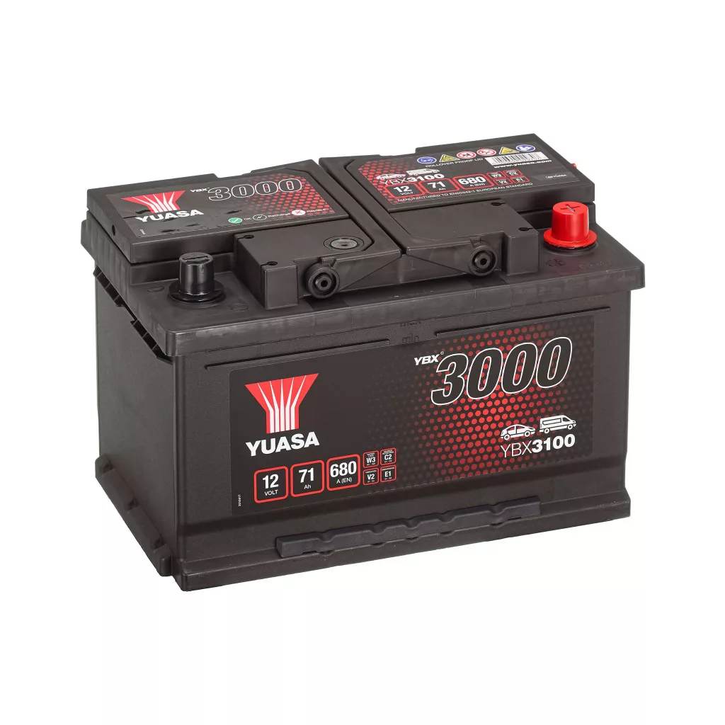 Yuasa 12V 71Ah 680A YBX3100 autó akkumulátor JOBB+