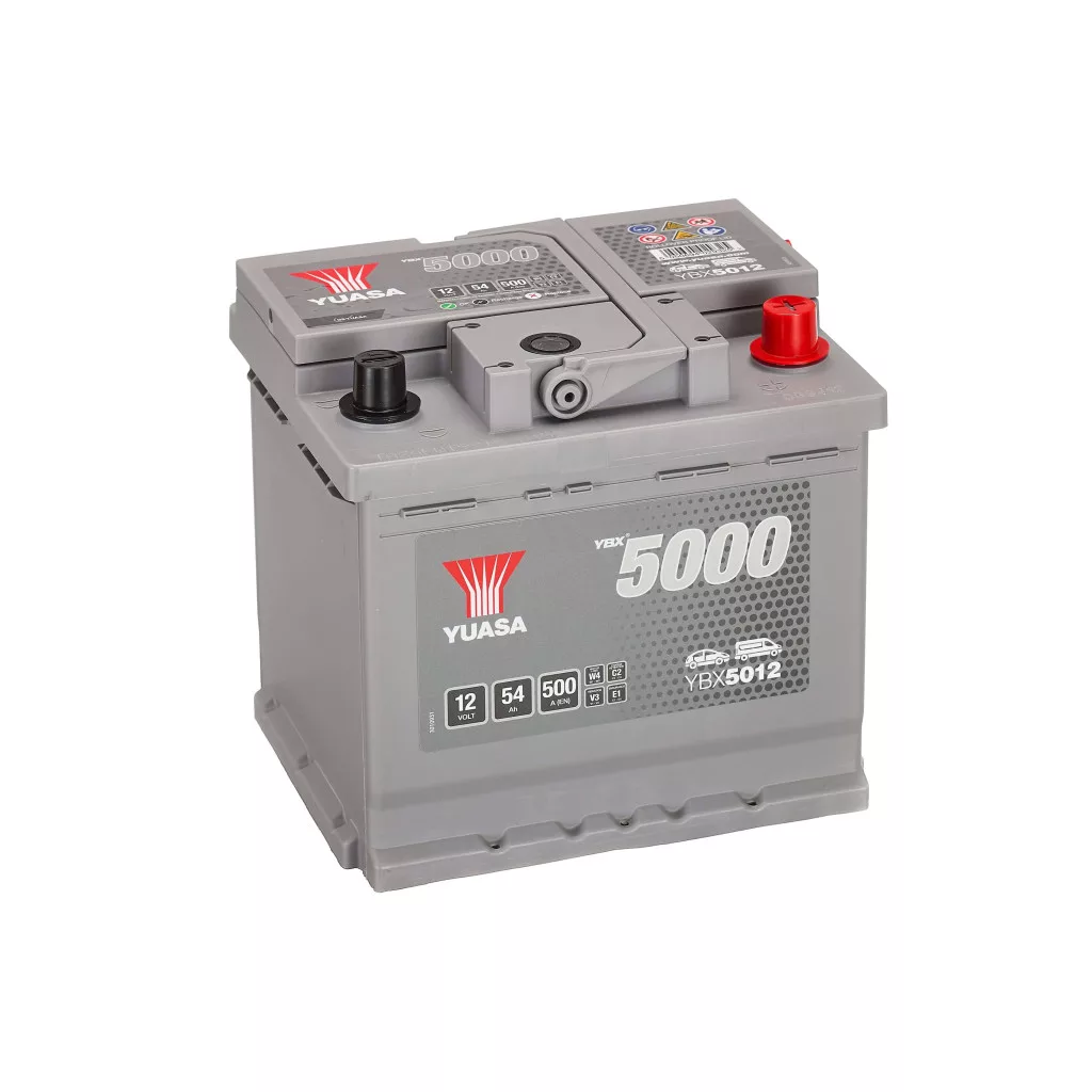 Yuasa 12V 54Ah 500A YBX5012 autó akkumulátor JOBB+