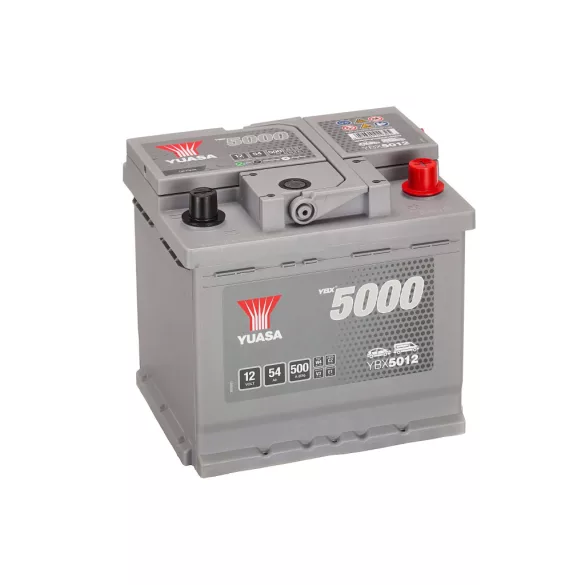 Yuasa 12V 54Ah 500A YBX5012 autó akkumulátor JOBB+