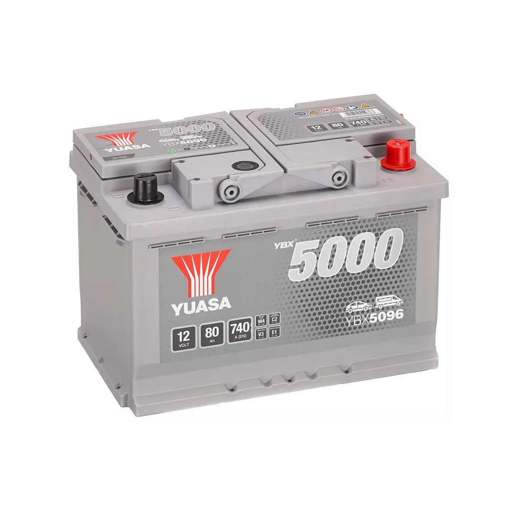 Yuasa 12V 80Ah 740A YBX5096 autó akkumulátor JOBB+