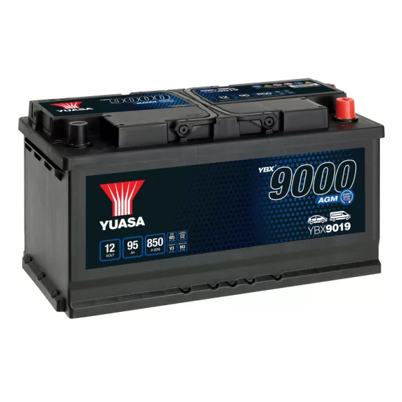 Yuasa 12V 95Ah 850A YBX9019 autó akkumulátor Start-Stop AGM JOBB+