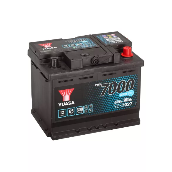 Yuasa 12V 65Ah 600A YBX7027 autó akkumulátor Start-Stop EFB JOBB+