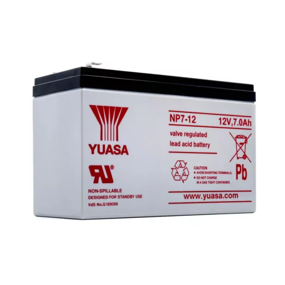 Yuasa NP7-12 12V 7 Ah zselés akkumulátor F1