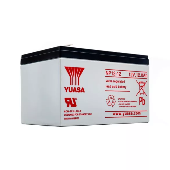 Yuasa NP12-12 12V 12 Ah zselés akkumulátor F2