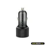 EverActive gyors autós töltő 12-24V 75W 1*USB 1*USB-C KIJELZŐ