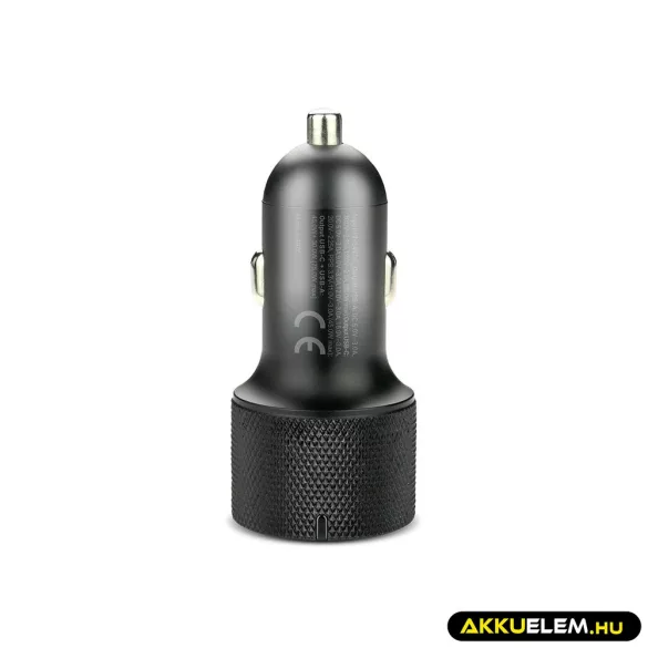 EverActive gyors autós töltő 12-24V 75W 1*USB 1*USB-C KIJELZŐ