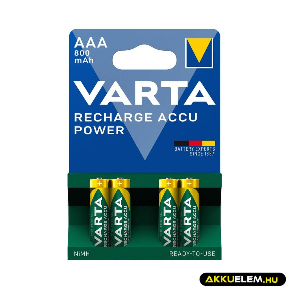 Varta AAA 800mAh NiMH akkumulátor 4db/csomag (ár/db)