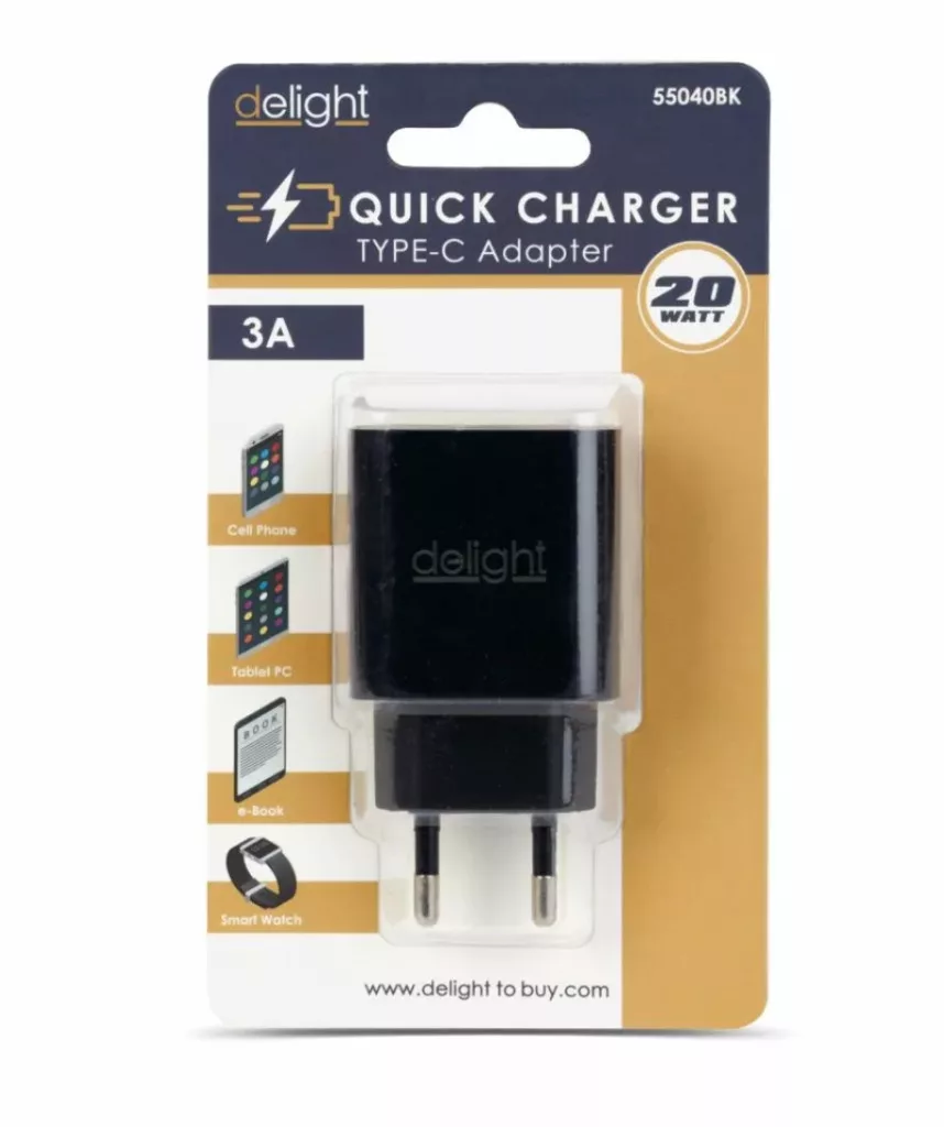 USB-C/ Type-C PD20W Fali gyorstöltő Quick Charge 3A