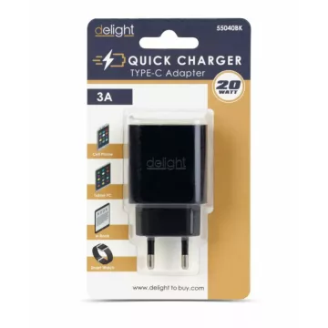 USB-C/ Type-C PD20W Fali gyorstöltő Quick Charge 3A