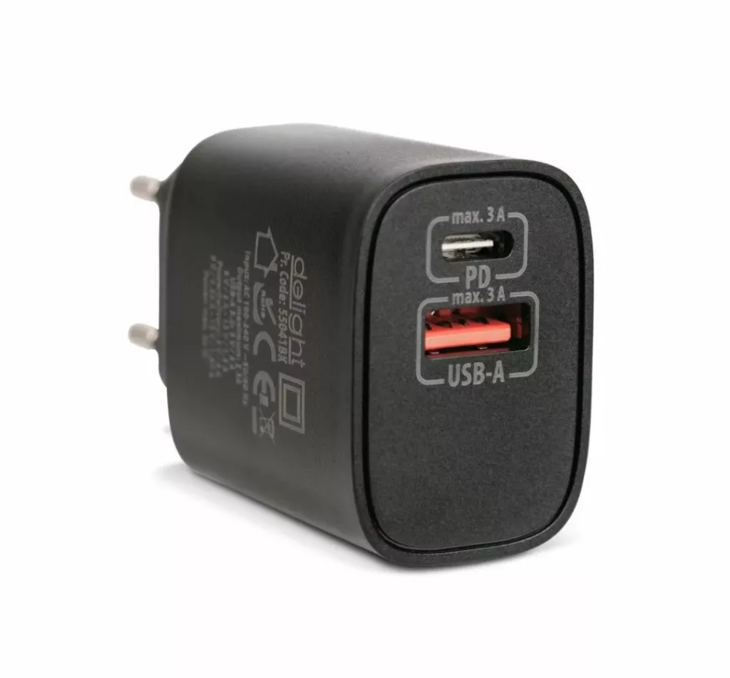 USB-C+ USB-A 3.0 PD20W Fali gyorstöltő Quick Charge 3A