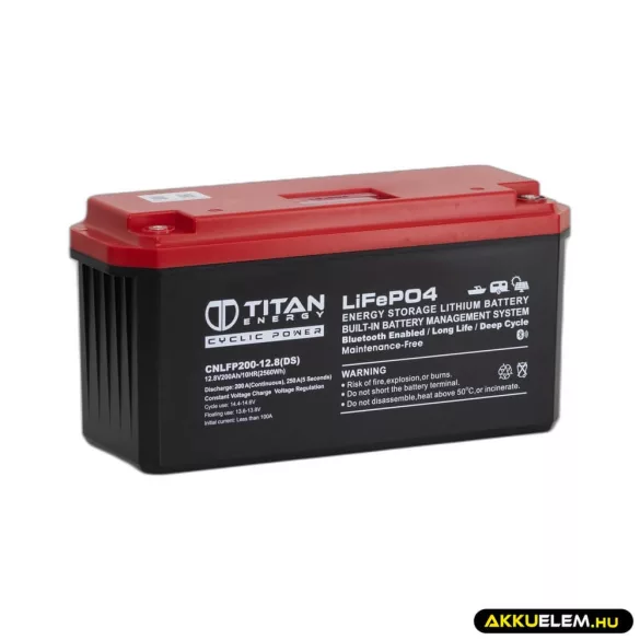 Titan Energy Cyclic Power LiFePO4 akkumulátor 12.8V 200Ah CNLFP200-12.8(DS)