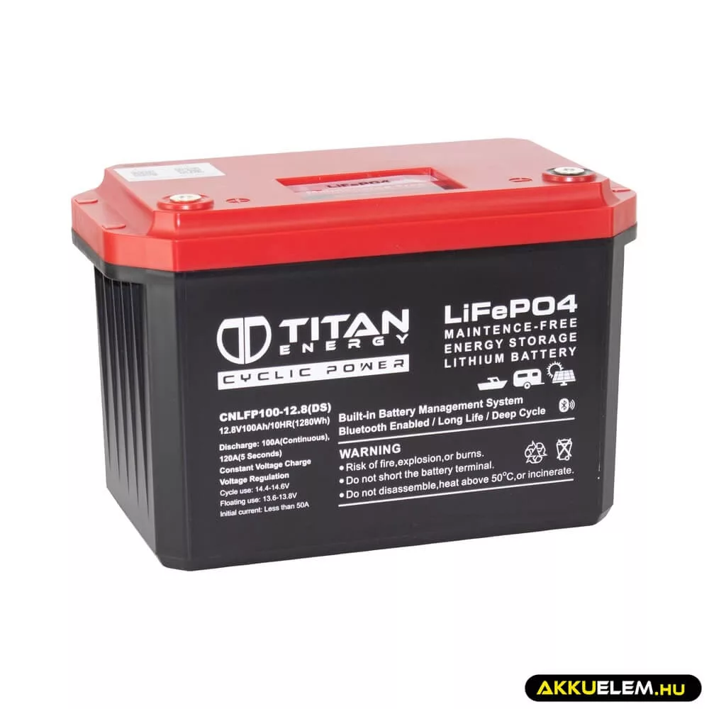   Titan Energy Cyclic Power LiFePO4 akkumulátor 12.8V 100Ah CNLFP100-12.8(DS)