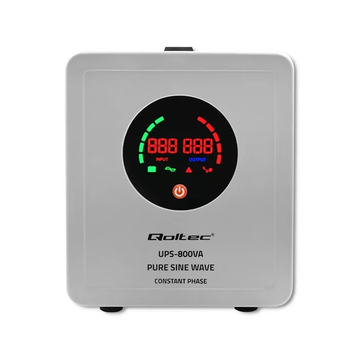 Qoltec szünetmentes táp 800VA/560W 12/230V átalakító AVR-rel Sinus