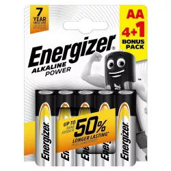   Energizer Alkaline Power LR6 AA elem B4+1 5db/csomag (ár/csomag)