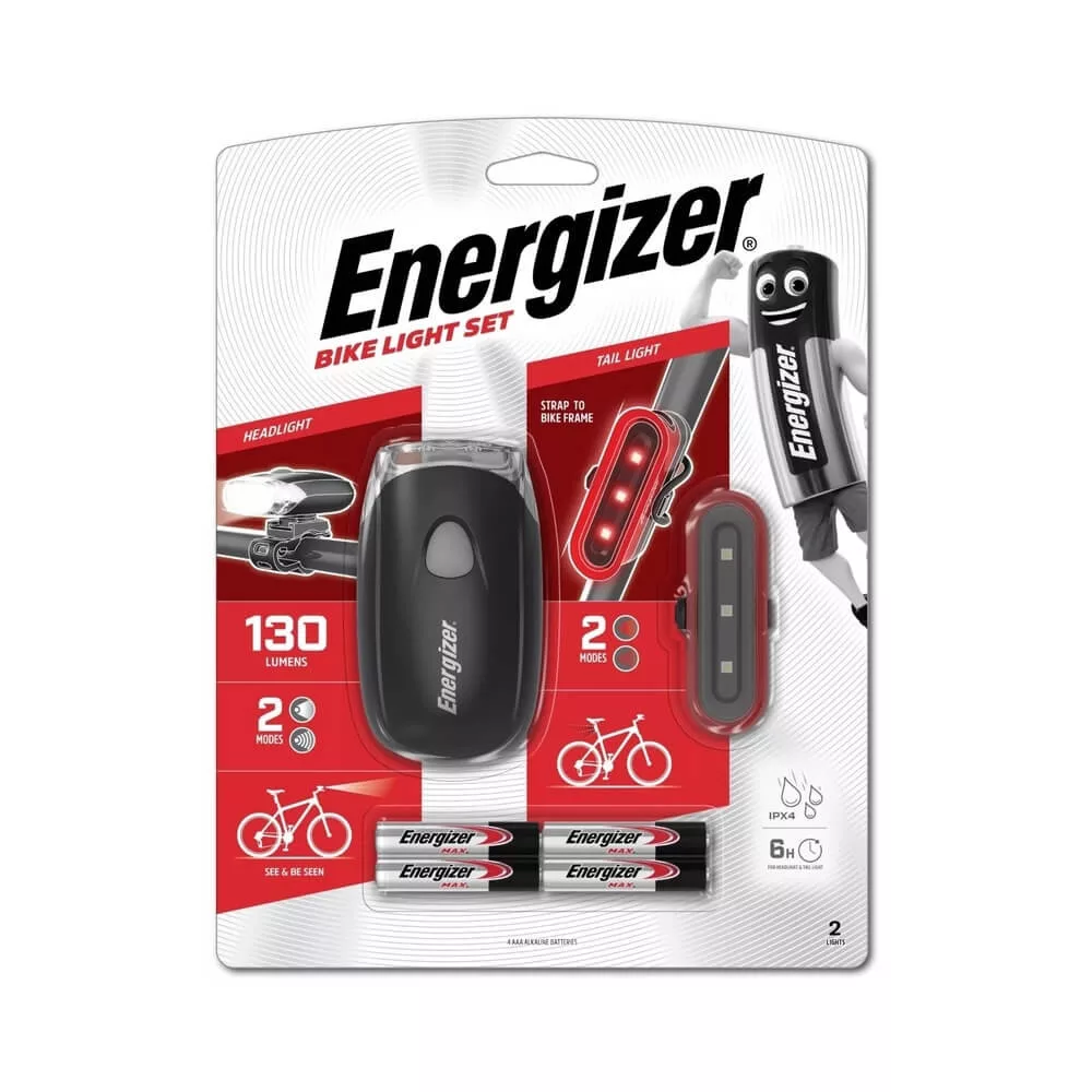 Energizer Kerékpár Lámpa 2 Részes + 4xAAA