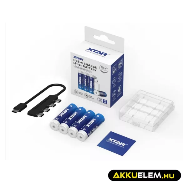 Xtar AA 3000mAh 1,5V Li-Ion akku beépített USB-C töltővel (nem bontható)