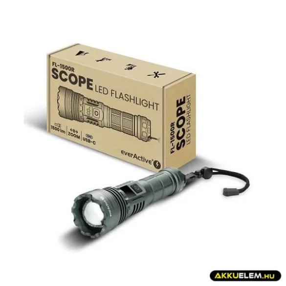everActive FL-1500R Luminator 1500lum fókuszálható tölthető kézilámpa