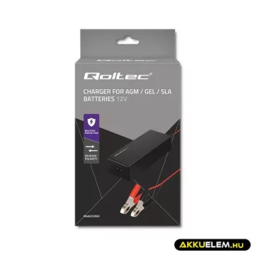Qoltec automat akkumulátor töltő AGM GEL SLA 12V 2A 1,8m