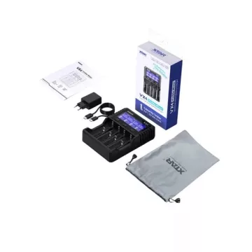   Xtar VX4 V2 Ni-MH, LiFePO4, 1,5V és 3,6V/3,7V Li-Ion töltő hálózati adapterrel