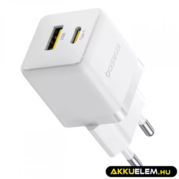 Baseus hálózati adapter 30W EU 1*USB 1* USB-C Mini Yet Powerful
