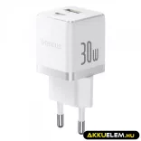 Baseus hálózati adapter 30W EU 1*USB 1* USB-C Mini Yet Powerful