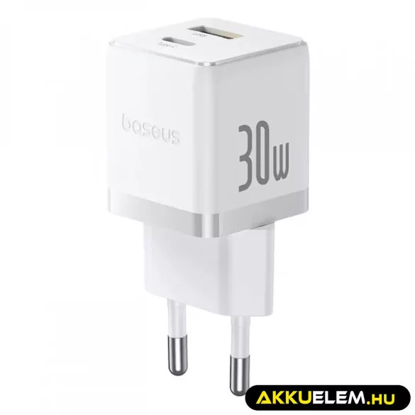 Baseus hálózati adapter 30W EU 1*USB 1* USB-C Mini Yet Powerful